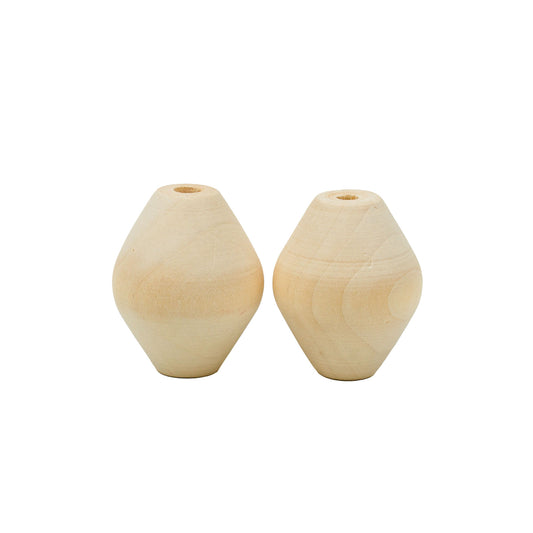 Cuentas bicono de madera