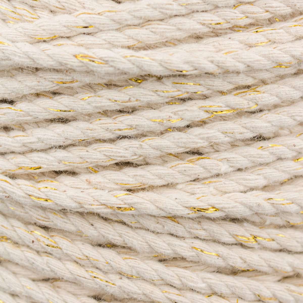 Cordón de algodón torcido de 3 mm con Lurex