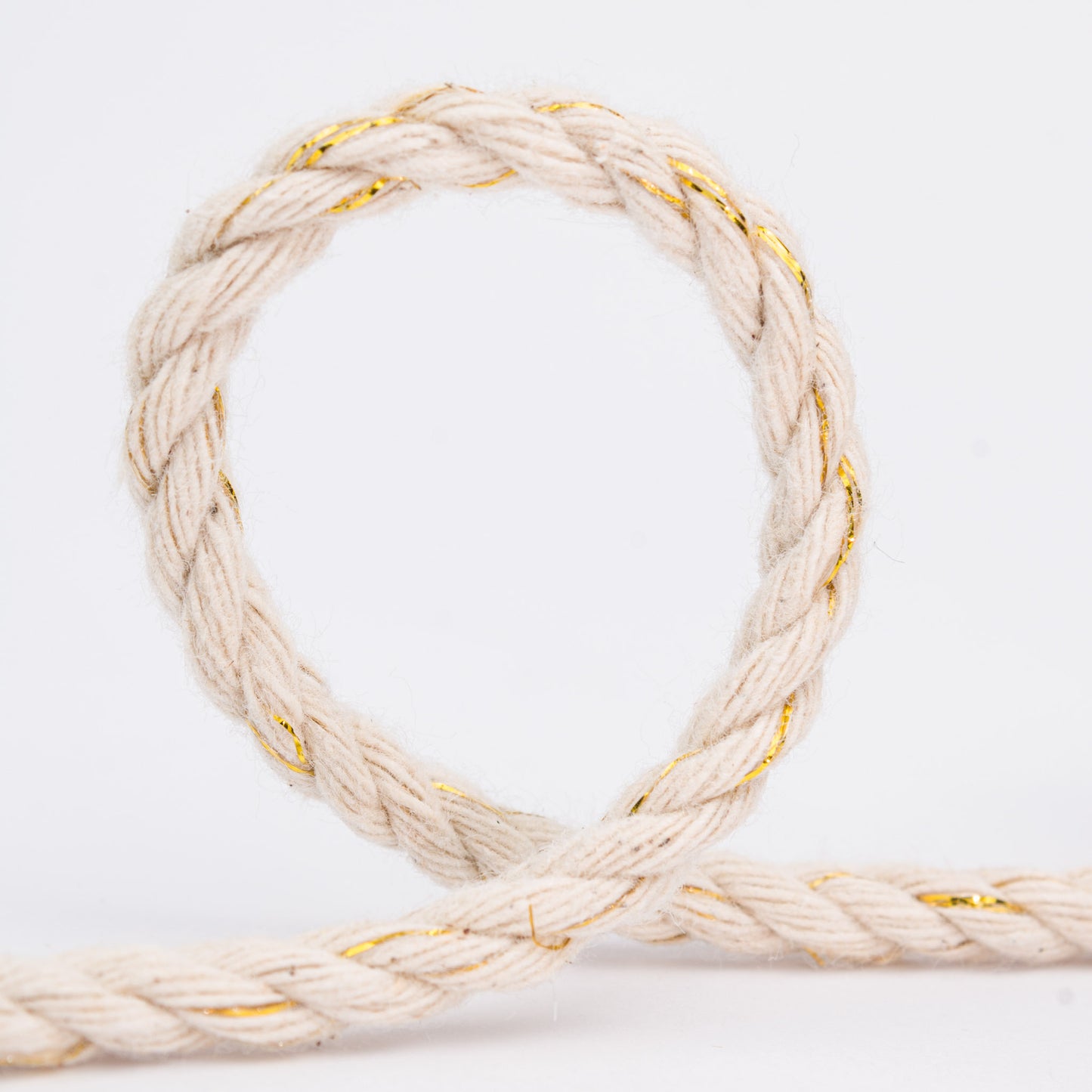 Cordón de algodón torcido de 3 mm con Lurex