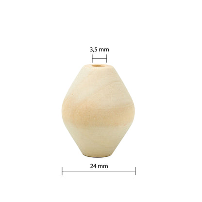 Cuentas bicono de madera