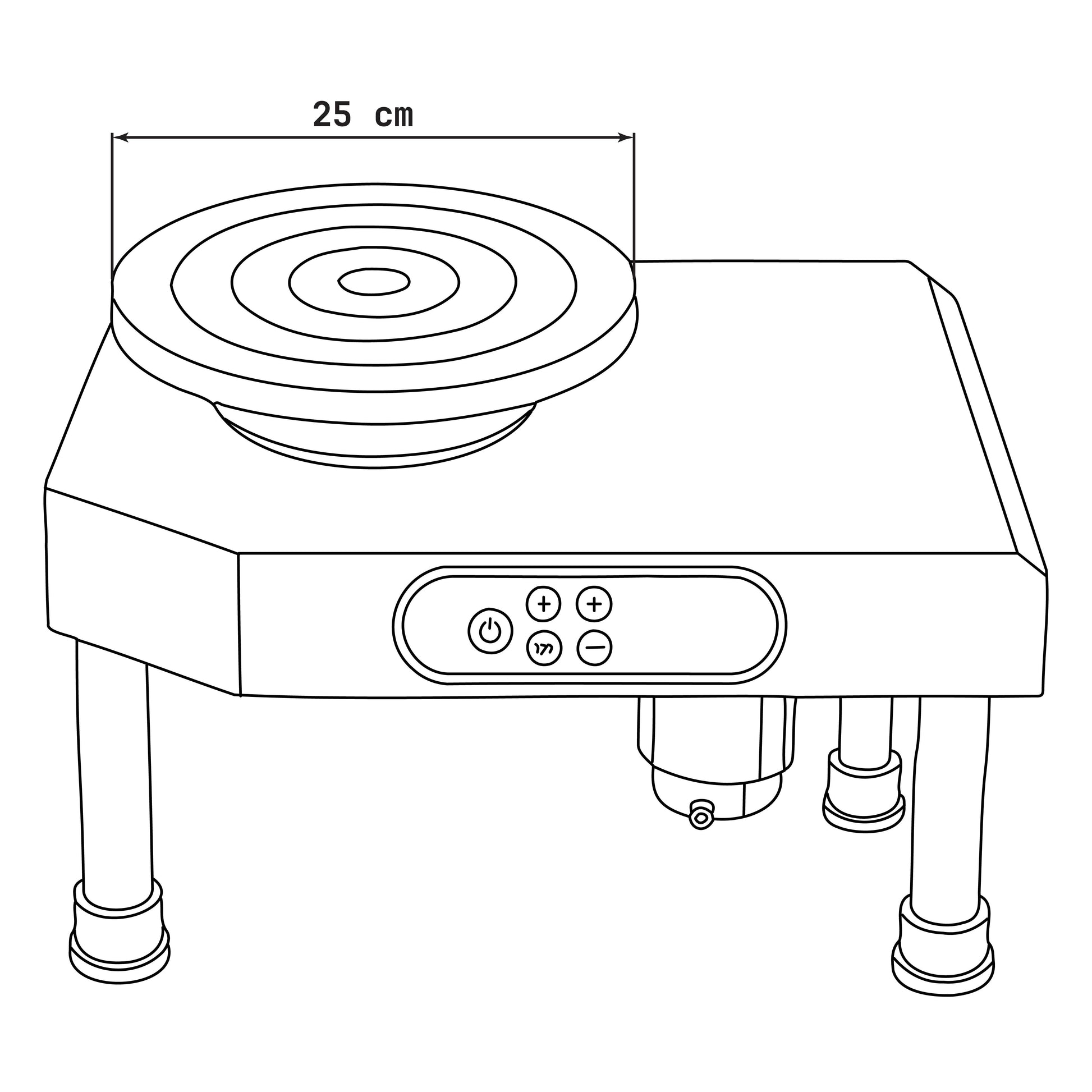 Dimensiones del torno alfarero