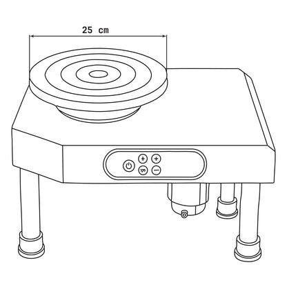 Dimensiones del torno alfarero